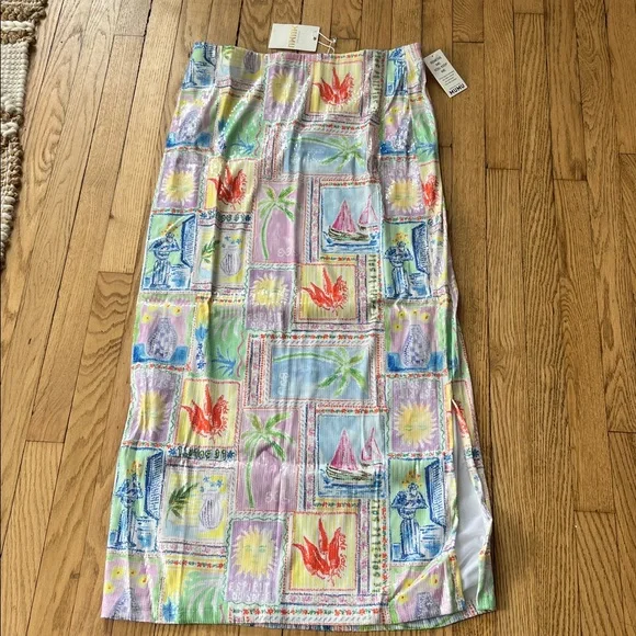 SHOW ME YOUR MUMU SUNLIGHT MIDI SKIRT IN SUMMER SOLEIL SEQUINS NWT SZ XL - Picture 3 of 6